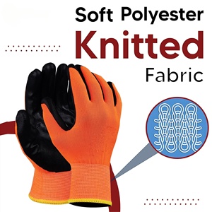 Sandy Nitrile Coating Nylon Spandex Liner Sandy Nitrile Coated <b>Gloves</b> Finish Non-slip Durable Protective Work <b>Gloves</b> - Product Image 4