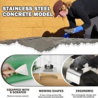 Couteau à mastic en acier inoxydable pour réparation de murs, lame de 4 pouces, grattoir à bord incurvé pour ciment et béton