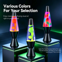 Lampe à lave moderne personnalisée de 15 pouces avec éclairage nocturne LED, base de table aux designs variés, idéale pour les dortoirs et les chambres d'étudiants