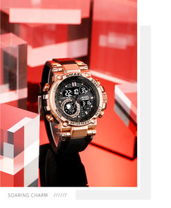 Spor saatler SMAEL aydınlık dijital İkili zaman ekran 50M suya dayanıklı kronometre zamanlama çalar saat 8093 erkekler İzle kuvars - Product Image 6