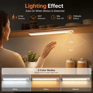Smart Motion <b>Sensor</b> LED Wall <b>Light</b> Aluminum Alloy Rechargeable Wireless Cabinet Lamp Magnetic Under Cabinet Lighting B2B - Product Image 3