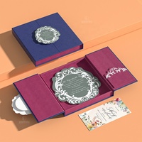 Boîte cadeau de mariage de luxe personnalisée, double porte magnétique, velours, carton rigide, MOQ 300