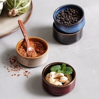 Two Eight Ceramics Plat à sauce en céramique de 2,5 pouces, résistant aux éclats, rétro, pour sauces chili et soja, 40 ml, compatible four, Remakin