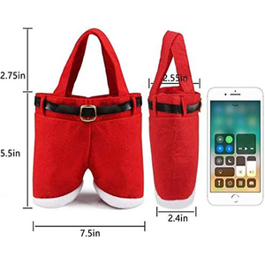 Sacs de Noël tendance en forme de pantalon du Père Noël, petits sacs cadeaux rouges pour enfants, adorables pour les fêtes de fin d'année - Product Image 2