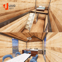 Maison modulaire préfabriquée de luxe en acier sur mesure avec structure à deux étages, cabane préfabriquée en forme de A, petite maison pour villa