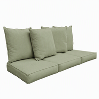 Coussin de canapé d'extérieur en tissu olive à séchage rapide avec dossier en coton et duvet pour mobilier de patio