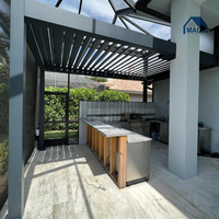 Auvents de jardin magiques pour l'extérieur, terrasse, auvent imperméable, gazebo électrique, pavillon bioclimatique, pergola en aluminium à lames orientables