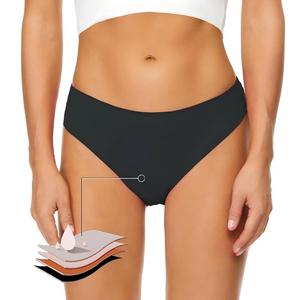 Culotte menstruelle aquatique pour femme, 30 UPF, 4 couleurs, taille basse, unie, sans couture, 4 couches, anti-fuite, service OEM/ODM - Product Image 5