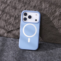 Funda Magnética para Teléfono, Carcasa de TPU+PC, Antiarañazos, Parte Trasera de Vidrio Templado, Botones Metálicos, Orificio para Cordón, Funda Protectora para iPhone 18 Pro