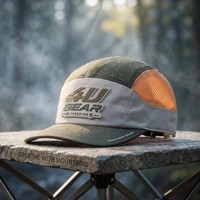 Gorra de Trekking Personalizada de 5 Paneles con Malla 4ugear, Transpirable, con Logotipo Reflectante, Unisex, Ajustable, para Deportes al Aire Libre, Senderismo, Hombre y Mujer