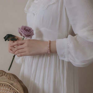 WENCHI Everyday <b>14K</b> <b>Gold</b> Ladies' Special Shaped <b>Bracelet</b> with Natural Pink Purple Baroque Pearl 17Cm Long 30g - Product Image 4