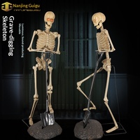 Décoration de scène pour Halloween, maison hantée et escape room : Squelette fantôme en plastique, électronique, avec lumières, sons et mouvements, thème fouillis de tombes