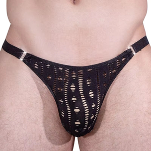 Intimo Sexy da <span class=keywords><strong>Uomo</strong></span> in Rete, Lingerie Sissy, <span class=keywords><strong>Perizoma</strong></span> T-Back, Mutandine Trasparenti in <span class=keywords><strong>Pizzo</strong></span> ad Alta Elasticità, G-String Erotico a Vita Bassa con Taglio a U Convesso - Product Image 1