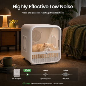 Gabinete de Secado para Mascotas de 70L, Caja Secadora para Gatos con Circulación de 360°, Cuidado con Iones Negativos, Protección Contra Sobrecalentamiento para Gatos y Cachorros - Product Image 3
