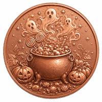 Prix d'usine Pièce commémorative Ghost and Candy en cuivre pur 999, mat gaufré, 1 once, 40 mm, idéale pour les souvenirs d'Halloween