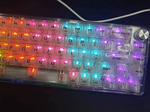 New <b>USB</b>-C LED Portable Transparent Gasket Hot Swappable Mechanical Gaming <b>Keyboard</b> RGB Backlit Compact 68 Keycaps 60% Percent Ke - Product Image 6
