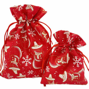 Customized Drawstring Linen <b>Gift</b> <b>Bags</b> for Christmas <b>Party</b> Candy Package - Product Image 3