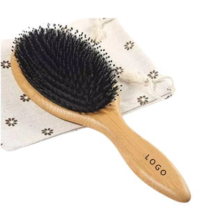 Cepillo de pelo de madera de bambú personalizable con tipo láser Uso en el hogar Cojín de aire Jabalí Peine de cerdas a granel - Product Image 1