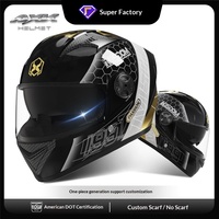 Casque intégral unisexe toutes saisons universel pour moto électrique, certifié DOT, en polypropylène, modèle Custom AXK Fire Ant, pour le marché international