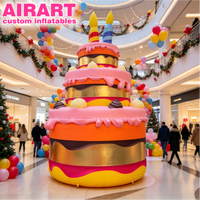 Gâteaux gonflables géants personnalisés pour anniversaire, décoration extérieure, ballon décoratif, gâteau gonflable de qualité commerciale