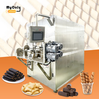 Équipement de fabrication de biscuits roulés industriels MY, 40 kg/heure, ligne de production entièrement automatique de gaufrettes roulées, en vente