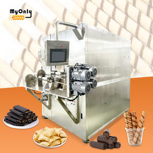 เครื่องทำบิสกิตไข่ม้วนอุตสาหกรรม <span class=keywords><strong>MY</strong></span> กำลังการผลิต 40 กก./ชม. สายการผลิตเวเฟอร์ม้วนอัตโนมัติเต็มรูปแบบ ขาย - Product Image 1