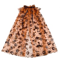 Capa de Tul de Halloween con Diseño de Araña y Calabaza, Capa Delgada para Niños y Mujeres, Accesorio para Disfraces y Actuaciones