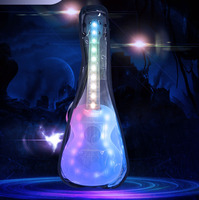 Luminous 23-Inch SU-30 Ukulele OEM Brand with High Molecular Carbon Strings Open Tuning Peg Polycarbonate Body White Translucent