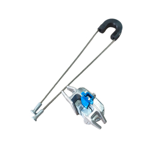 Serre-câble en acier inoxydable avec insert bleu pour lignes de transmission d'énergie électrique - Product Image 1