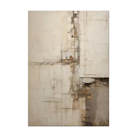 Beige Wabi Sabi Wall Art Minimalisme Abstrait Peinture À L'huile Grand 3D Texturé Toile Moderne Beige Abstrait Décor À La Maison