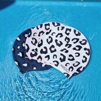 Bonnet de bain en silicone de qualité alimentaire à haute élasticité, imprimé, avec logo personnalisé, pour cheveux longs, anti-fuite, pour hommes et femmes, course, écologique