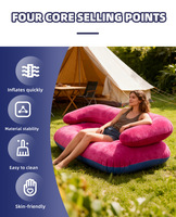 Canapé gonflable moderne et minimaliste, pliable, pour patio, canapé d'extérieur modulable avec accoudoirs, meubles de jardin