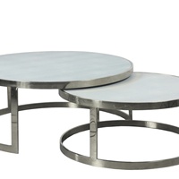 Table basse ronde moderne en fer forgé de style nordique, finition chrome, or, argent, pour salon