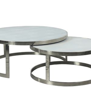 Mesa de Centro Moderna Nórdica de Hierro Forjado, Mesa Redonda de Metal Cromado Dorado y Plateado para Sala de Estar, Juego de Mesa para Café y Té - Product Image 2