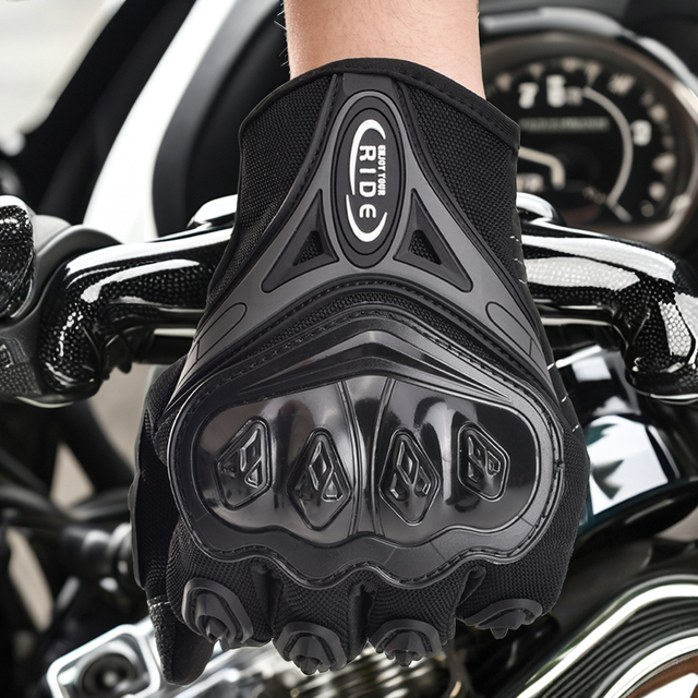 HBG 2120 Custom Five Finger Racing Gloves for Men Outdoor Touch Screen Motorbike Motorcycle Gloves Microfiber Material
