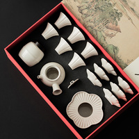 Ensemble de réchaud à thé en porcelaine émaillée à la cendre de bois, théière et tasses faites à la main, style moderne et minimaliste, coffret cadeau, résistant à la chaleur pour aliments