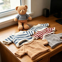 Pull en tricot personnalisé pour ours en peluche avec logo brodé et rayures tissées, tenues pour poupées en peluche pour importateurs de jouets