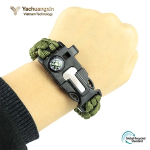 Bracelet de survie en paracorde vert avec boucle boussole en nylon, équipement de randonnée toutes saisons, 1 pièce - Product Image 2