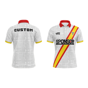 Polo personnalisé en gros avec logo, unisexe, 100 % polyester, impression par sublimation, respirant, vêtements de travail d'entreprise, polo de sport - Product Image 1