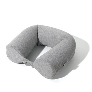 Almohada de Viaje en Forma de U de Espuma Viscoelástica, Gris Oscuro, Gris Claro, Soporte Portátil para el Cuello, 10x54x54cm - Product Image 1