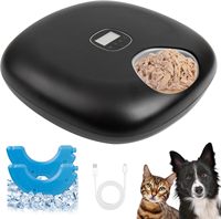 Distributeur automatique de nourriture pour chiens et chats AFP, avec minuteur numérique et 2 blocs de glace, distributeur de nourriture pour 6 repas, pour aliments secs et humides