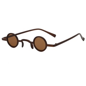 Men's Retro <strong>Round</strong> <strong>Frame</strong> Hip Hop Steampunk Women <strong>Sunglasses</strong> Small Size Available in White Brown and Gray PC Material - Product Image 5
