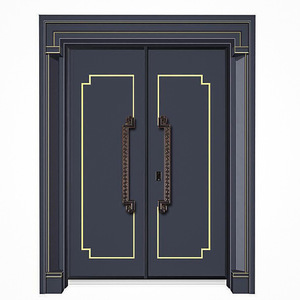 Porte d'entrée double simple en alliage de zinc, sur mesure, pour cour chinoise, villa, porte de sécurité extérieure, portes <span class=keywords><strong>PVC</strong></span> extérieures, fabrication usine - Product Image 1