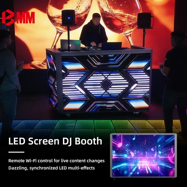 Modern Led Dj Booth With Best Customised Personalized Luminous Night Bar Rotating Mini Elevated Equipment