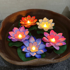 <b>LED</b> Floating Lotus Flower <b>Light</b>, Waterproof Colorful Sensor Night Lamp for Pool Pond Decoration & Festival Wish Lantern Holiday - Product Image 4