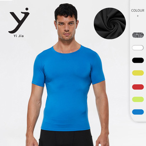 T-shirt de sport PRO pour hommes, vêtements de course à pied, extensibles, à séchage rapide - Product Image 1