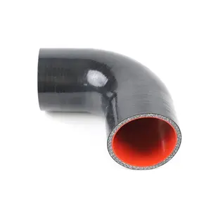 Colorful 3 3/4 inch High temperature silicone hose 95mm polyester braided reinforced silicone hose 90 degree