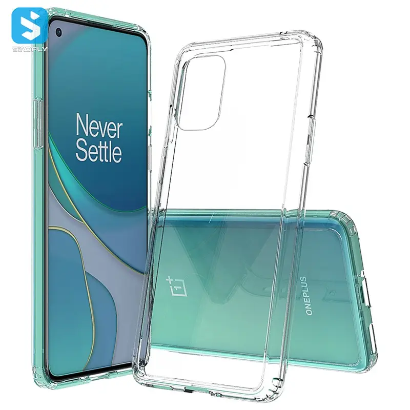Shockproof Mobile Accessories Cover Transparent TPU Acrylic Cell Phone Case For Oneplus 8T+ 5G Hybrid Clear Cases