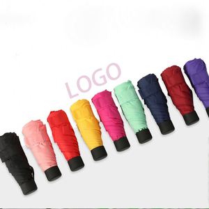 Paraguas de Bolsillo Compactos con Logotipo Personalizado de Fábrica, 5 Pliegues, Protección UV, Regalo de Verano, Mini Sombrillas para Teléfono, para Viajes - Product Image 1