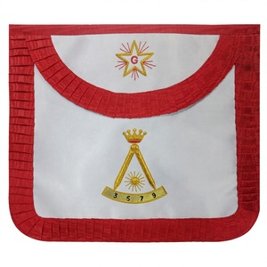 Masonic regalia Scotish Rite aasr ผ้ากันเปื้อน18TH องศาปักมงกุฎเข็มทิศ - Product Image 1